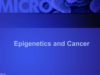 Epigenetics and Cancer
 