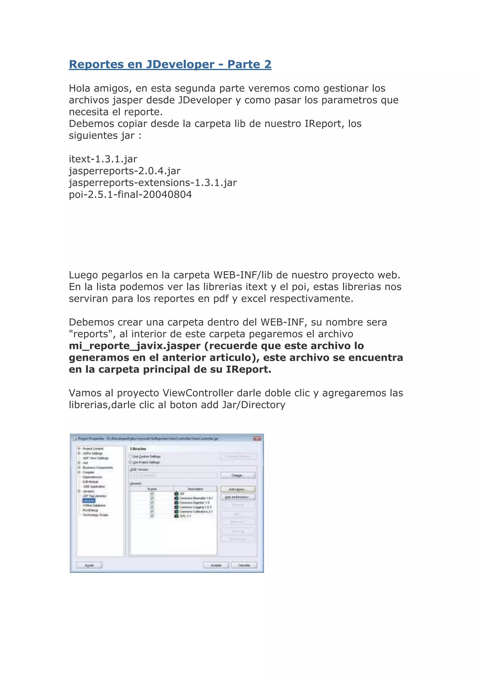 Reportes En J Developer   Parte 1 Y 2