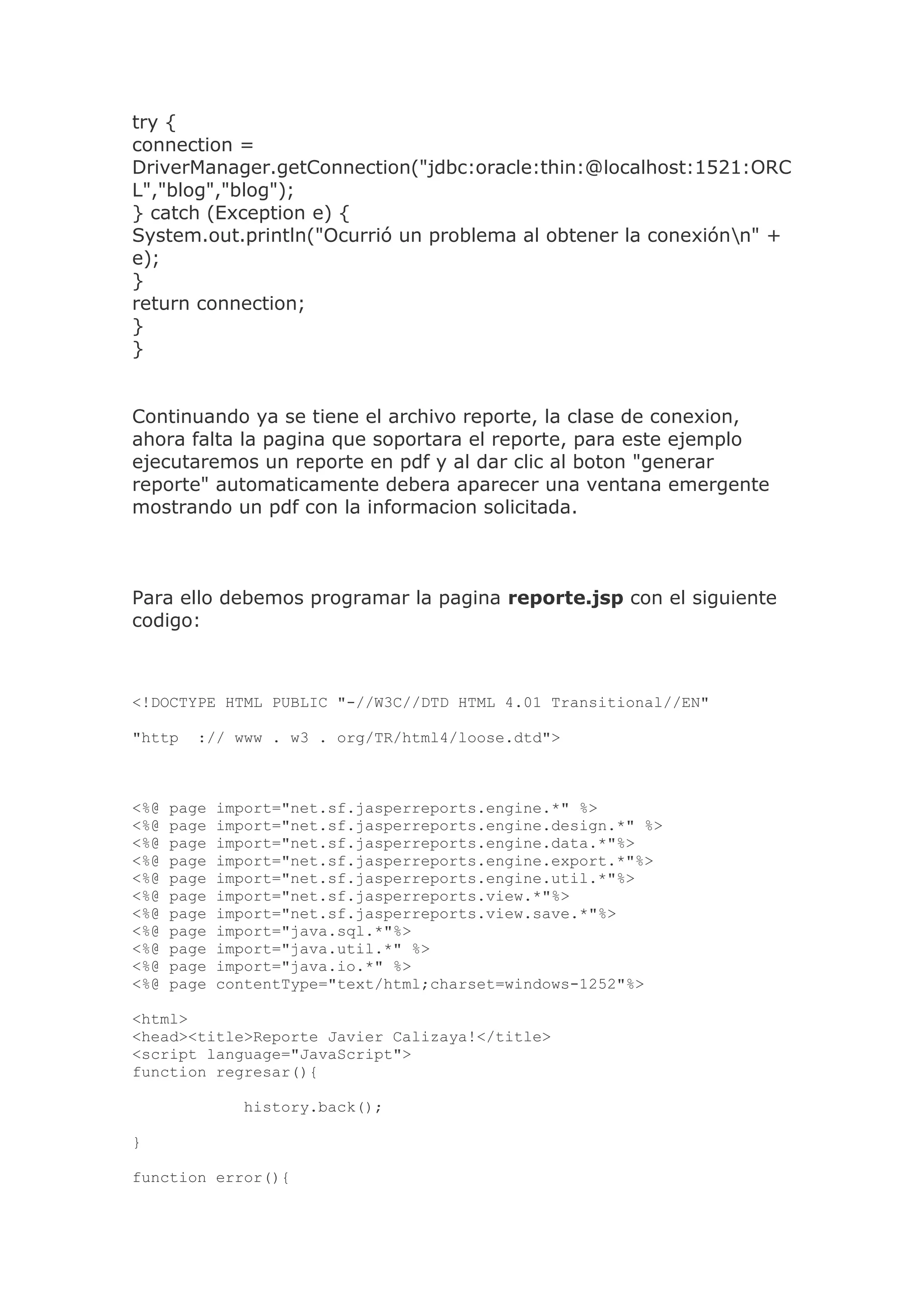 Reportes En J Developer   Parte 1 Y 2
