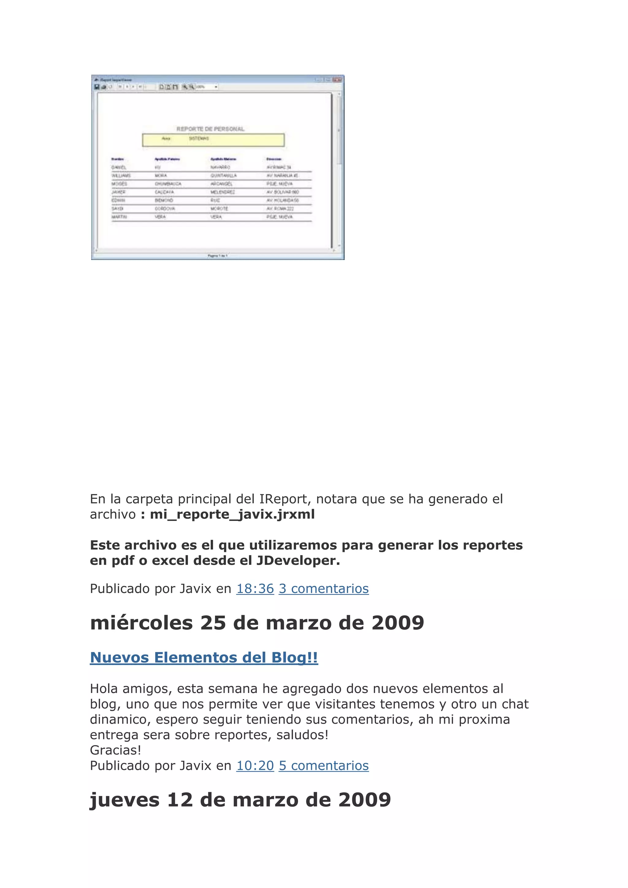Reportes En J Developer   Parte 1 Y 2