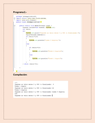 Programa2.-
Compilación:
 