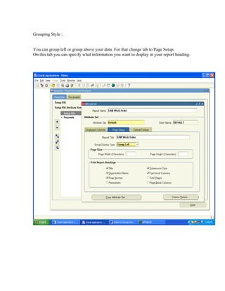 Report Design Grouping Report exchange designer | DOC