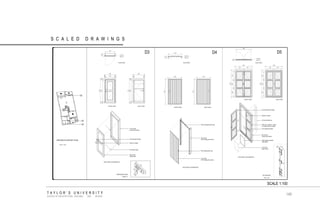 TAYLOR‟S UNIVERSITY 
SCHOOL OF ARCHITECTURE, BUILDING AND DESIGN SCALED DRAWINGS SCALE 1:100 SCALE 1:16 SCALE 1:20 D3 D4 D5 
SCALE 1: 400 
149  