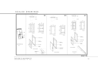 TAYLOR‟S UNIVERSITY SCHOOL OF ARCHITECTURE, BUILDING AND DESIGN SCALED DRAWINGS SCALE 1:20 SCALE 1:16 SCALE 1: 400 
SCALE 1:100 
D10 D11 D9 151  