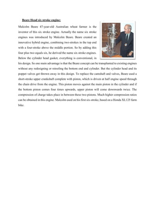 A Seminar Report On Six Stroke Engine | PDF
