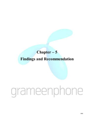 xxx
Chapter – 5
Findings and Recommendation
 