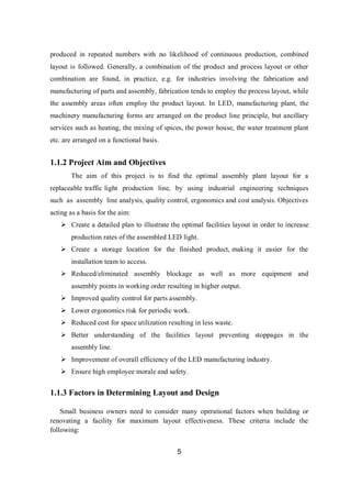 Design of facilty Layout of a LED bulb Production sysem | PDF