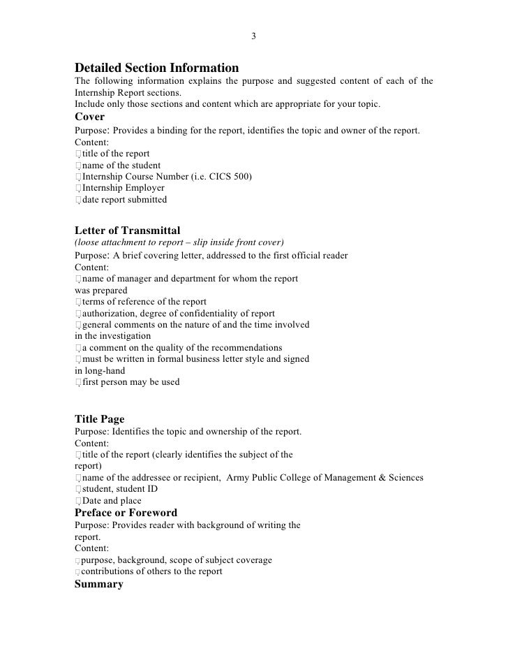 Report format Formal Business Report Sample