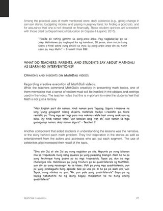 Mathdali Example MathDali Evaluation: A Report Prepared for the Knowledge Channel ...