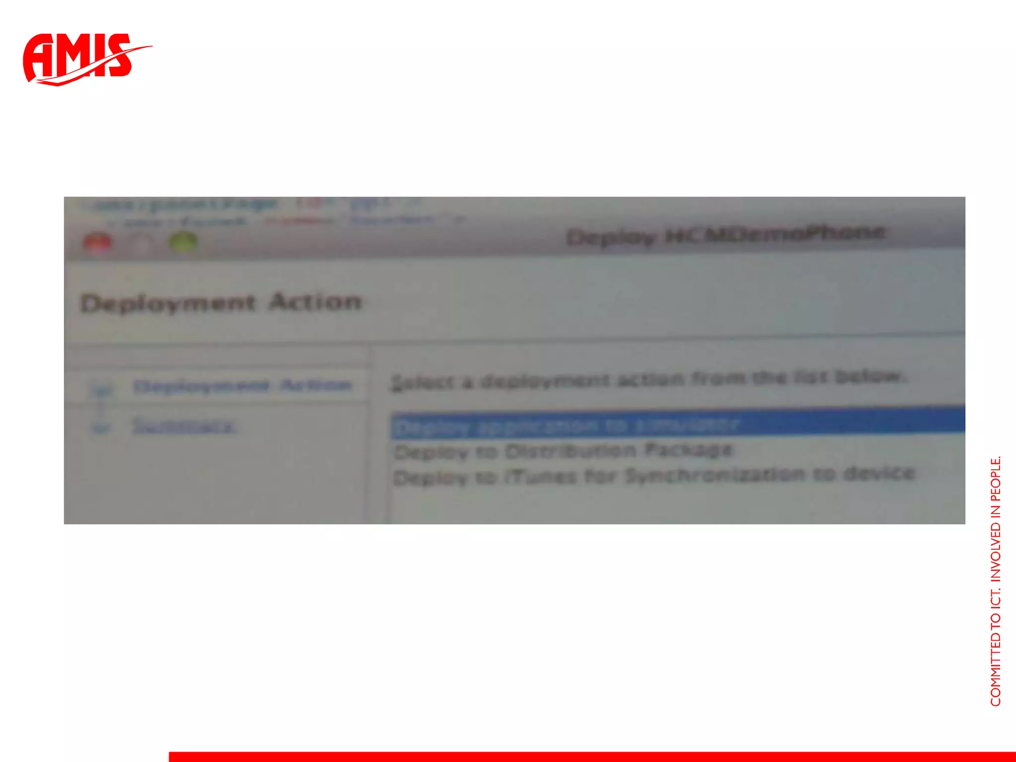 Adf mobileADF developmentMobile componentsDevice capabilities via datacontrolsGPS, agenda, contacts, …PhoneGapLocal DBEnterprise DB via webservicesDeploy to native appEmbedded jvmHTML5Note, iOS development requires Mac