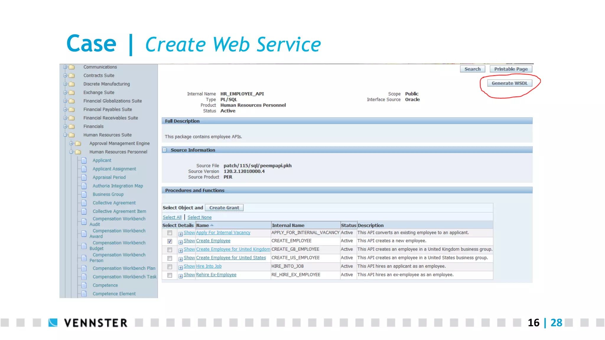 16	
  |	
  28	
  
Case | Create Web Service
 