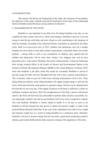 Correlation Between Breakfast And Student S Performnace Case Study O