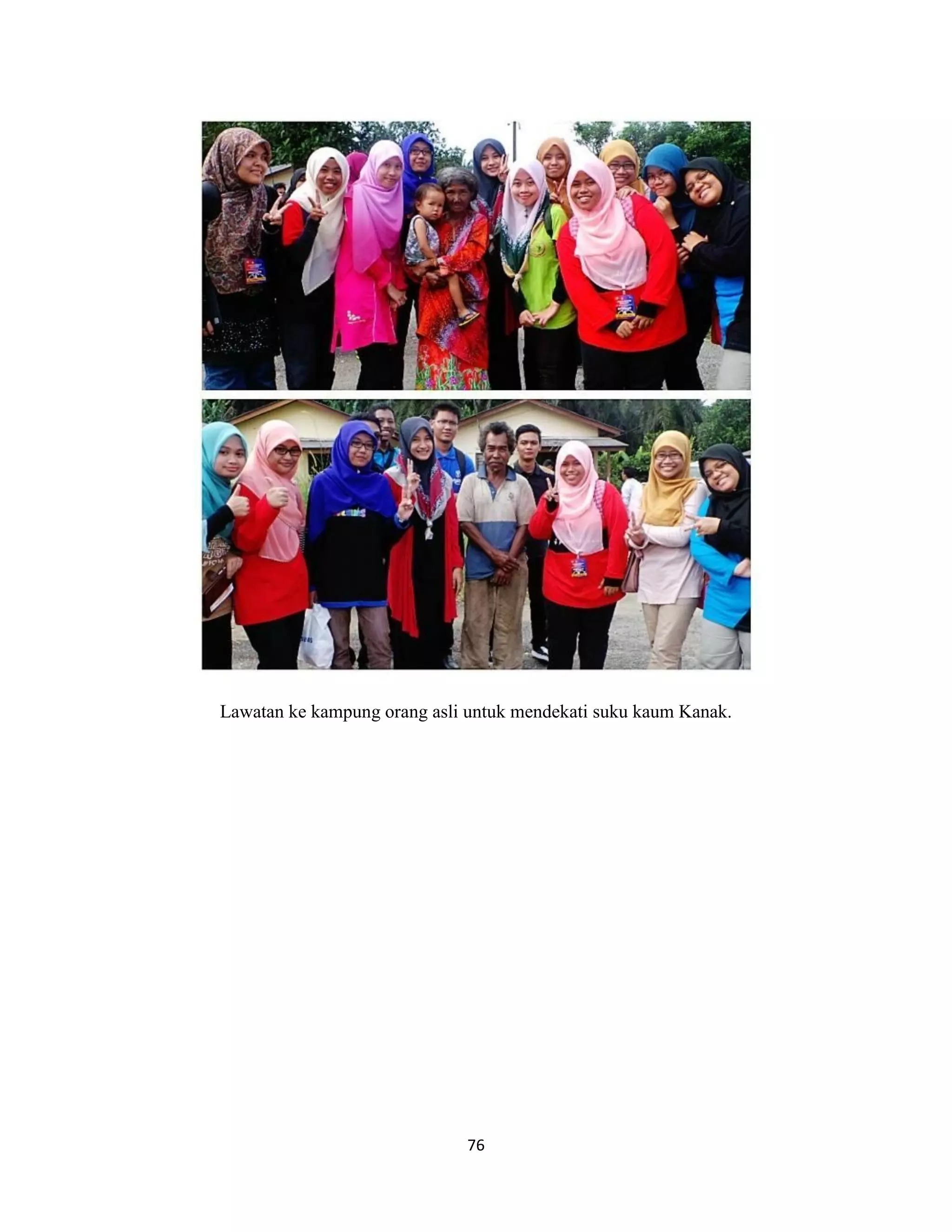 76
Lawatan ke kampung orang asli untuk mendekati suku kaum Kanak.
 