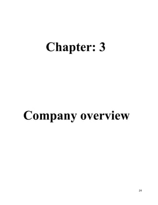 24
Chapter: 3
Company overview
 