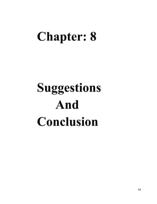 54
Chapter: 8
Suggestions
And
Conclusion
 