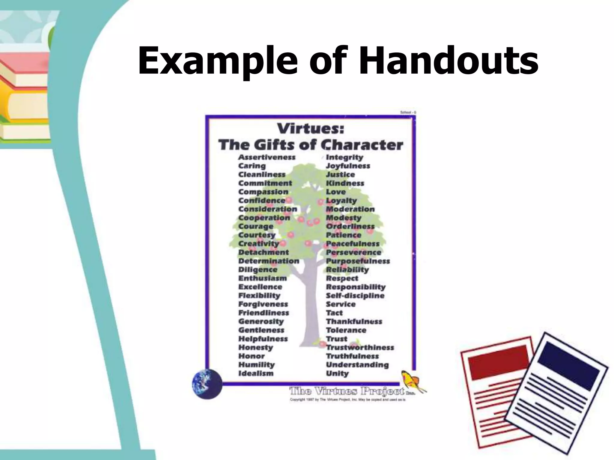 Example of Handouts
 