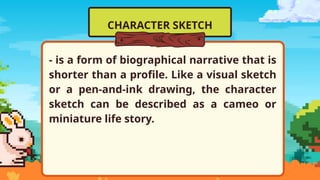 BIOGRAPHICAL NARRATIVES: BIOGRAPHY, PROFILE, CHARACTER SKETCH ...
