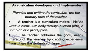 Role of Teachers in Curriculum Development Reporting.pptx