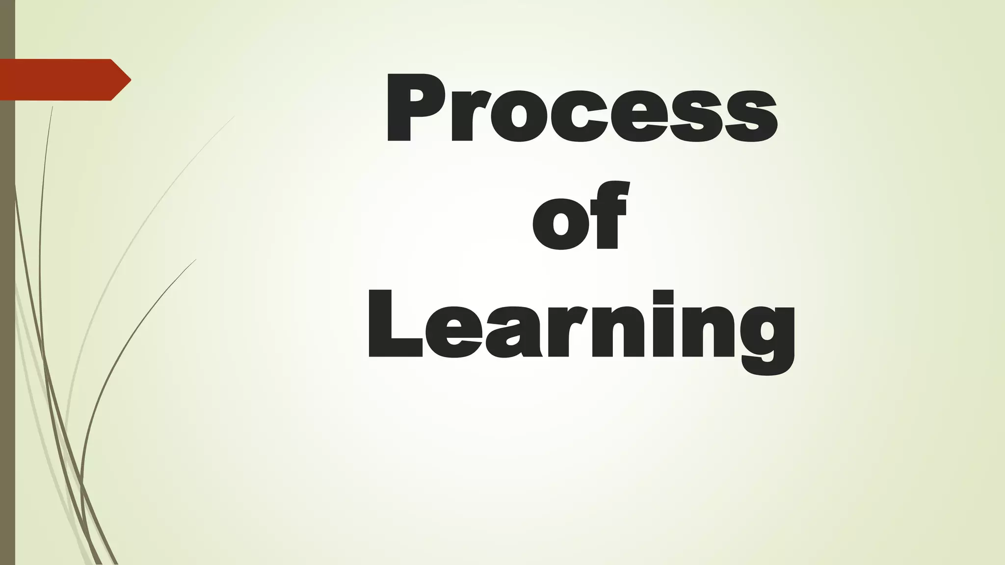 Process
of
Learning
 