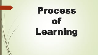 Process
of
Learning
 