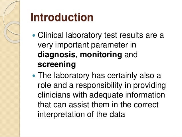 Reporting And Interpretation Of Laboratory Results