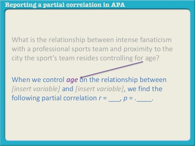 Reporting a partial correlation in apa