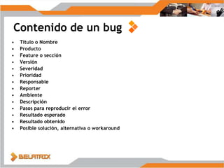 Ciclo de vida de un bug