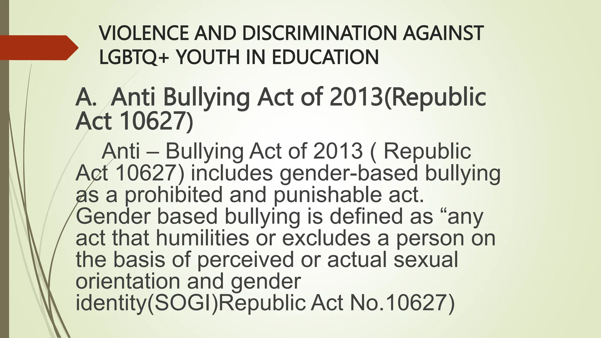 report in gender.pptx Laws and policies on violience and Discrimination ...