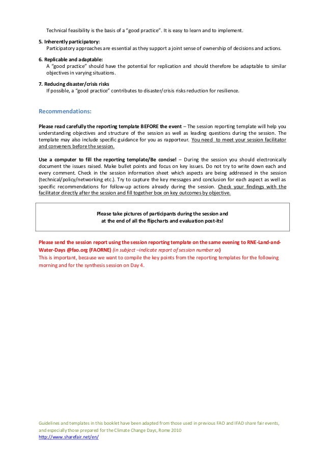 Rapporteur Report Template