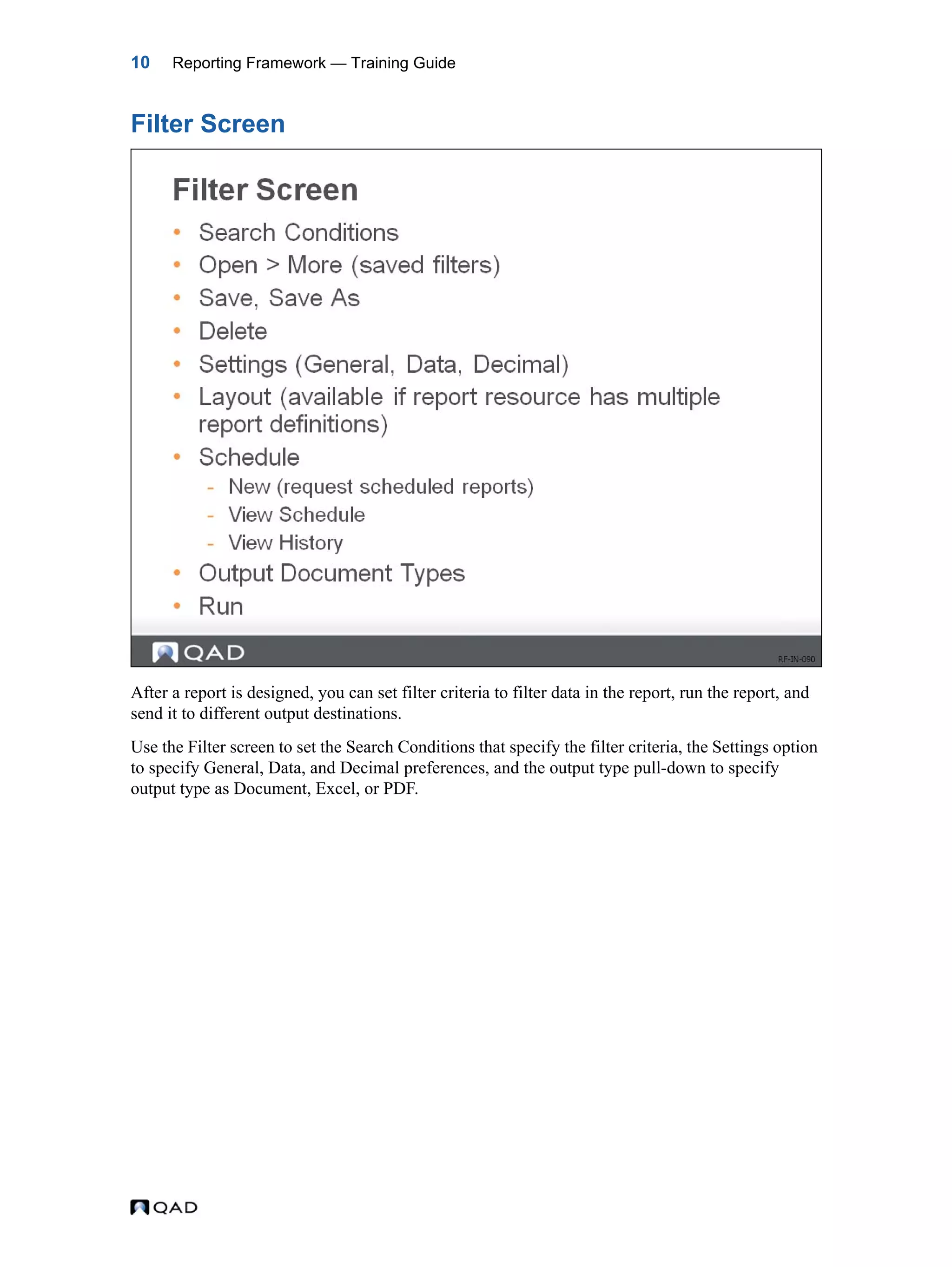 MFG/PRO QAD Reporting Framework Document Guide | PDF