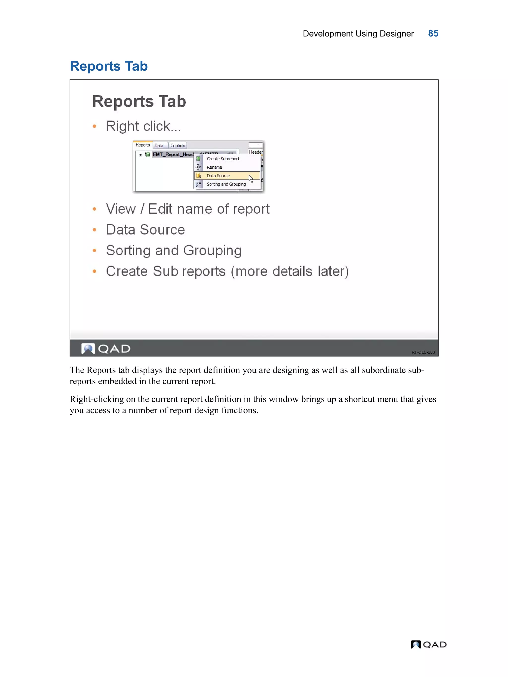 MFG/PRO QAD Reporting Framework Document Guide | PDF