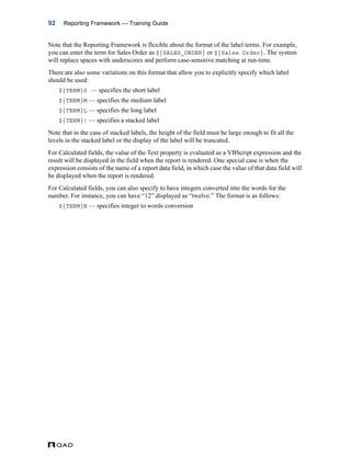 MFG/PRO QAD Reporting Framework Document Guide | PDF