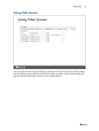MFG/PRO QAD Reporting Framework Document Guide | PDF