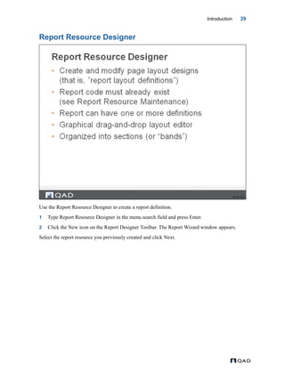 MFG/PRO QAD Reporting Framework Document Guide | PDF
