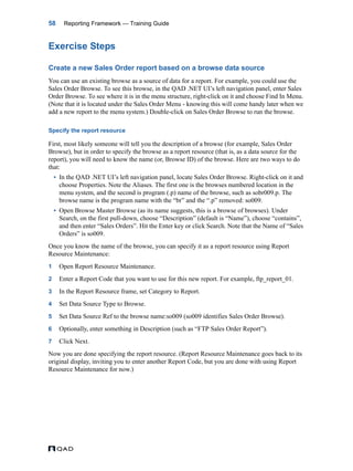 MFG/PRO QAD Reporting Framework Document Guide | PDF
