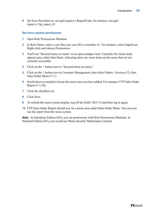 MFG/PRO QAD Reporting Framework Document Guide | PDF