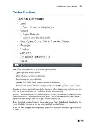 MFG/PRO QAD Reporting Framework Document Guide | PDF