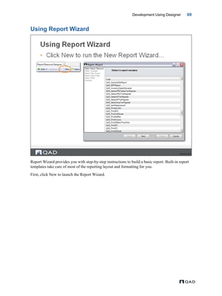 MFG/PRO QAD Reporting Framework Document Guide | PDF
