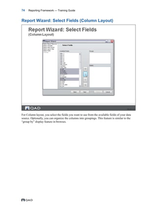 MFG/PRO QAD Reporting Framework Document Guide | PDF