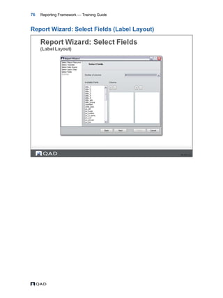 MFG/PRO QAD Reporting Framework Document Guide | PDF