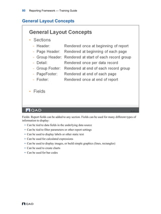 MFG/PRO QAD Reporting Framework Document Guide | PDF
