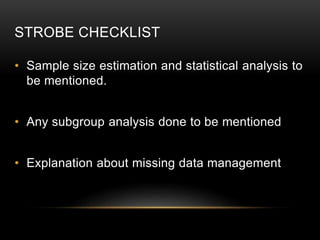Strobe Sample Reporting guidelines | PPTX