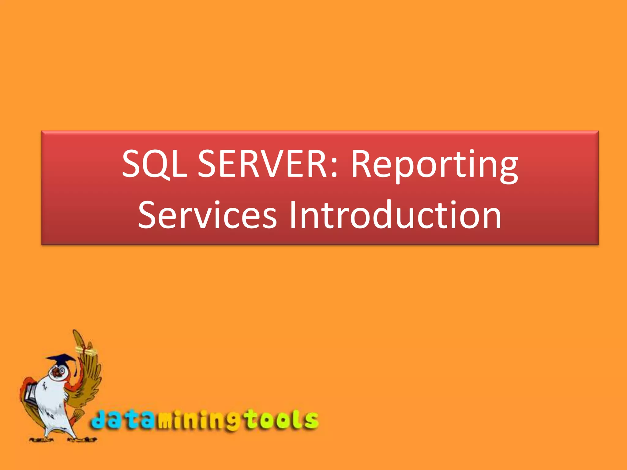MS Sql Server: Reporting introduction | PPTX