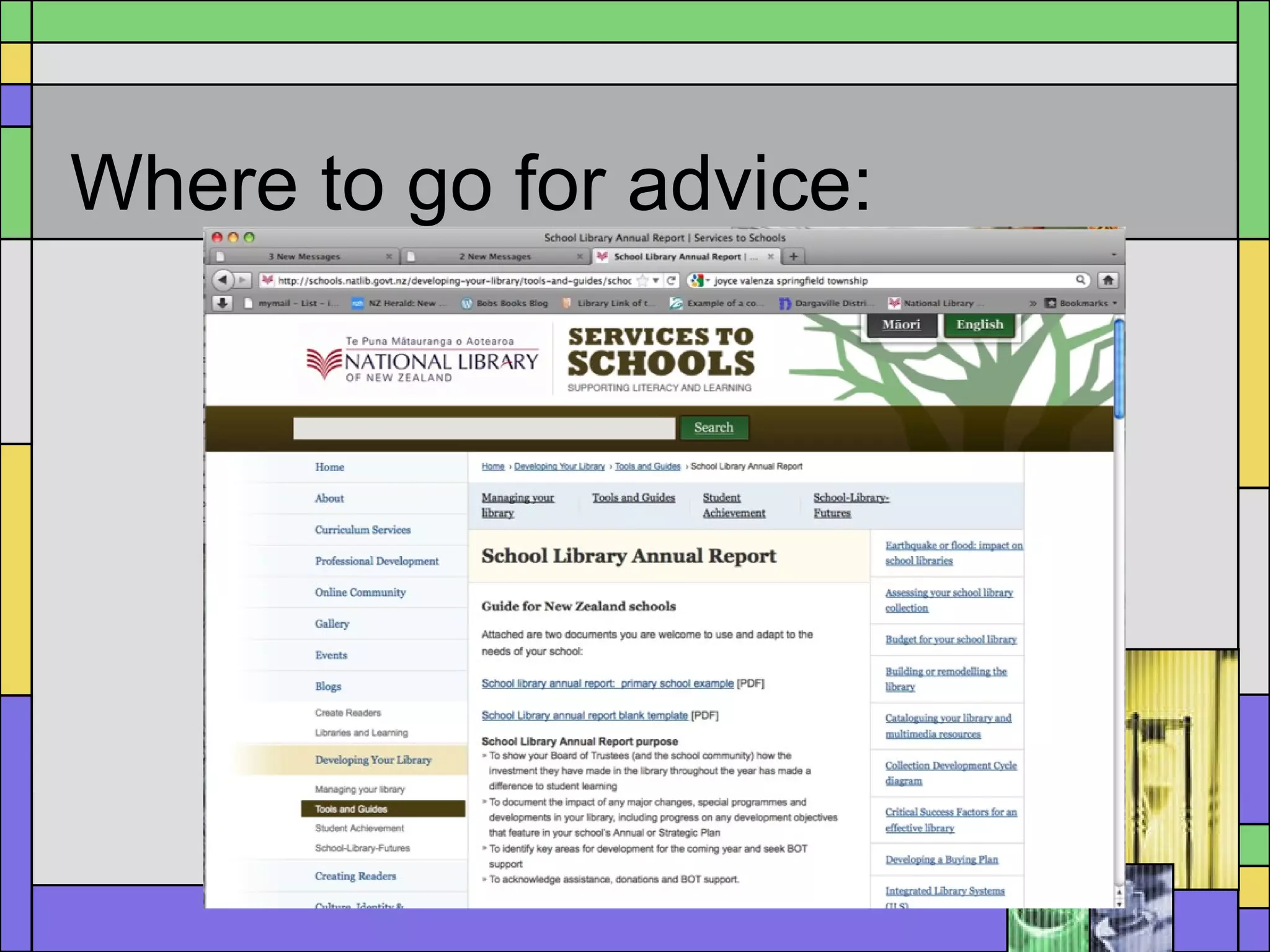 Where to go for advice: 