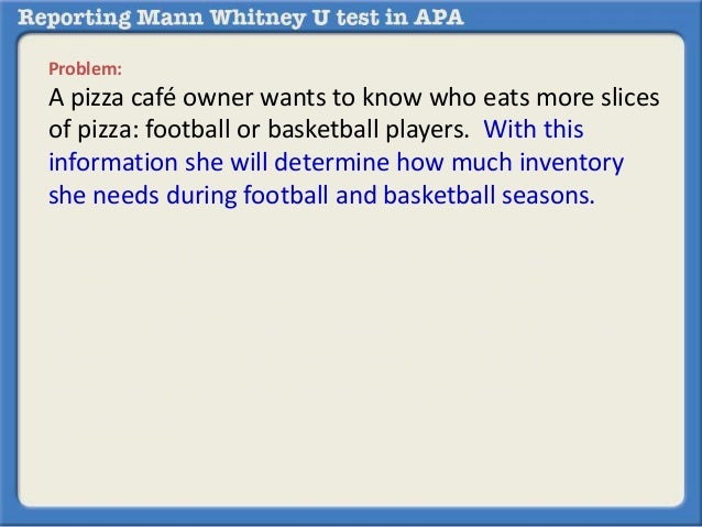 Reporting Mann Whitney U Test In Apa