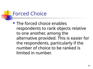 Forced Choice Ranking Scale Measurement, scaling, Reliability, validity | PPT