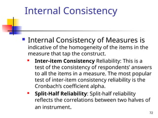 Measurement, scaling, Reliability, validity | PPT