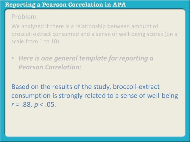 Reporting Pearson Correlation In Apa