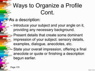 Reporting profiles | PPTX