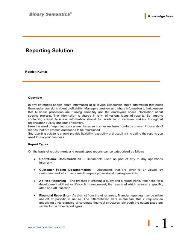 professional business reports